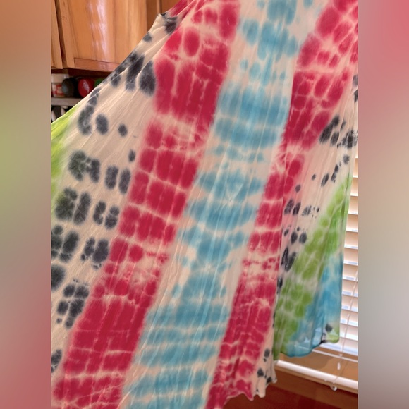 Hand painted tie dyed summer sleeveless dress one size fits all NWT NEW - Picture 9 of 10